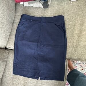 J Crew The Pencil Skirt navy Cotton Size 8